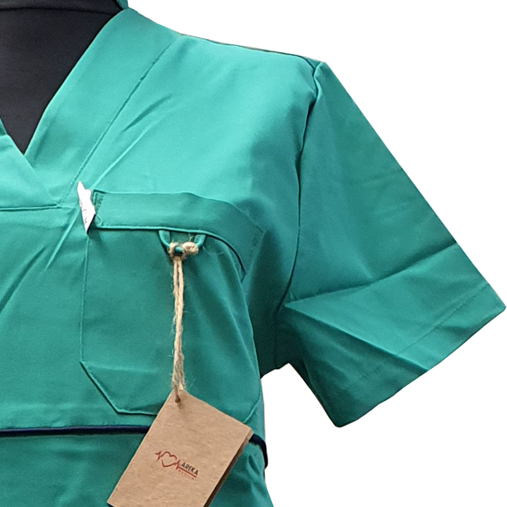 Areka medical uniform - green top detail
